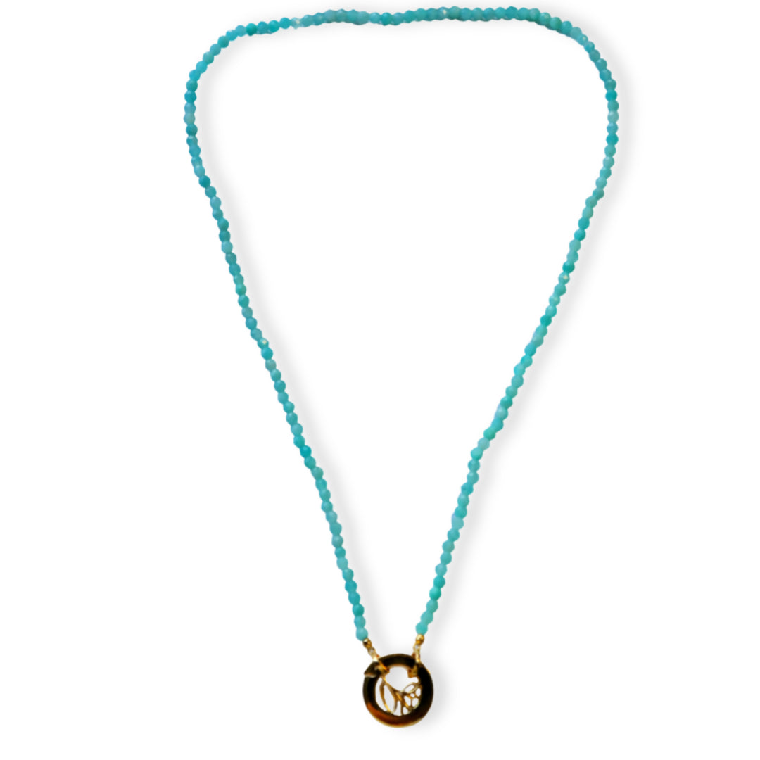 STB, FLOWER BLOSSOM PEBBLES NECKLACE - MINT - MBP