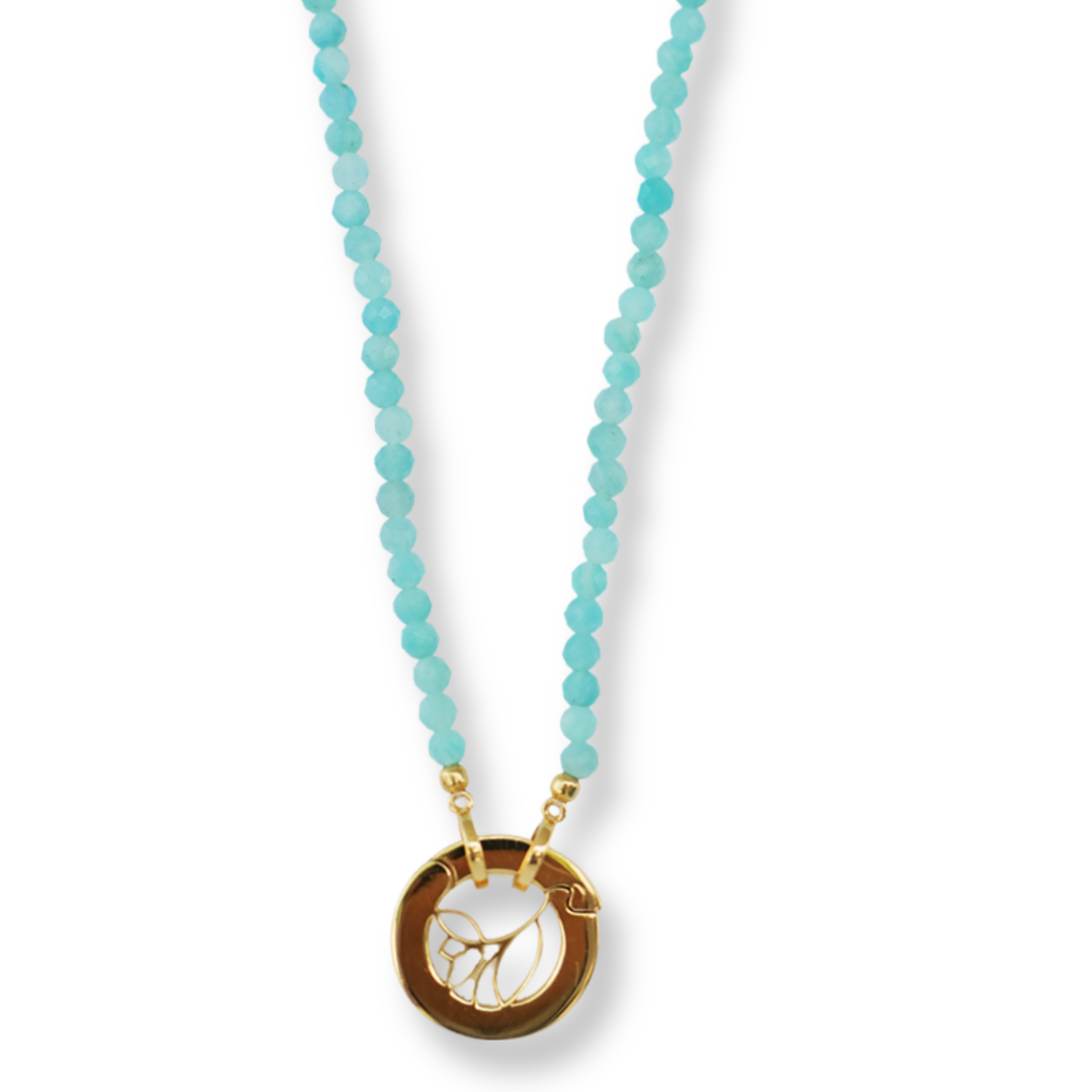 FLOWER BLOSSOM PEBBLES NECKLACE - MINT - MBP
