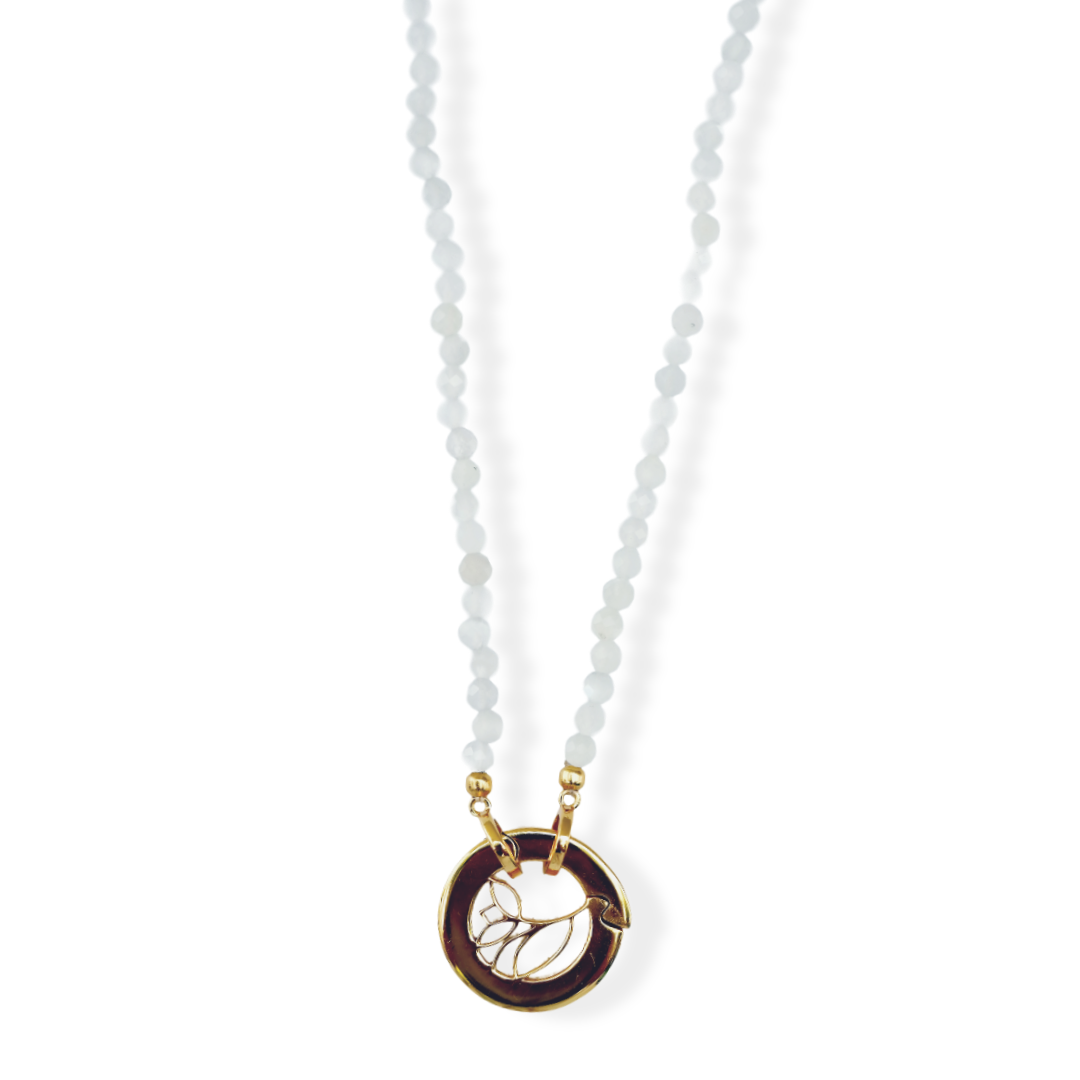 FLOWER BLOSSOM PEBBLES NECKLACE - WHITE - ATS