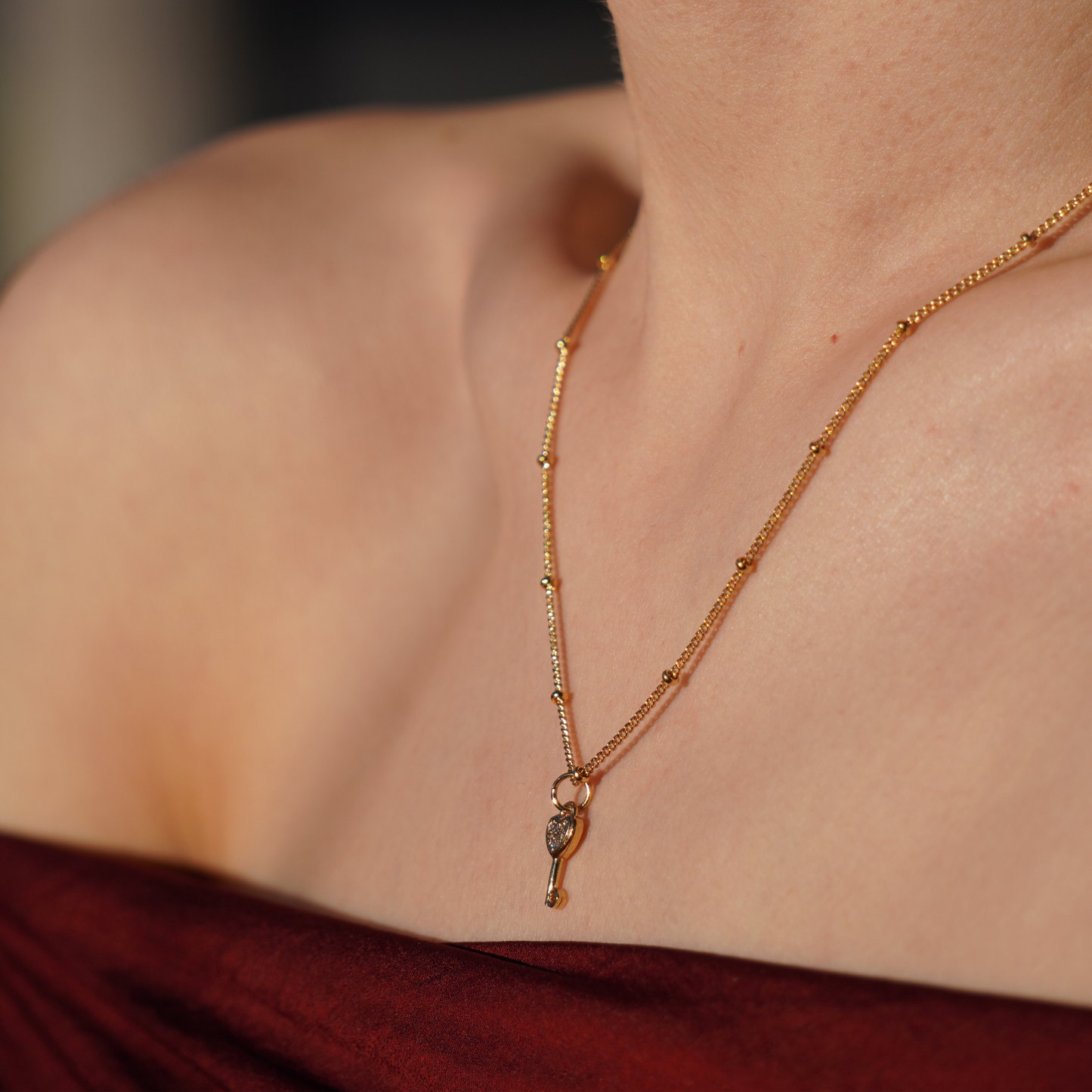 STB, HEART KEY NECKLACE