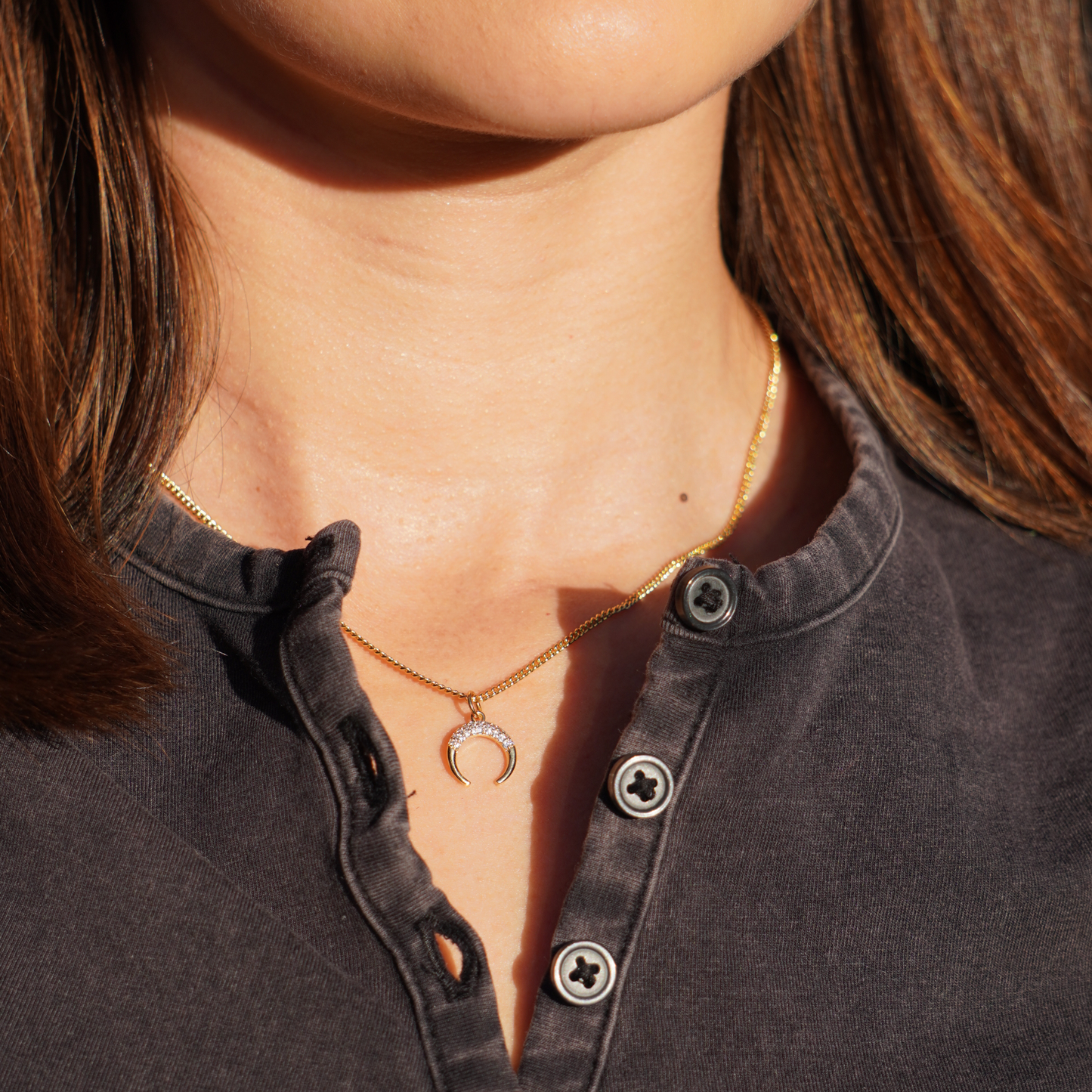 STB, DOWNWARD CRESCENT NECKLACE