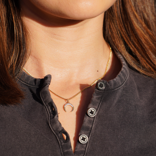 STB, DOWNWARD CRESCENT NECKLACE