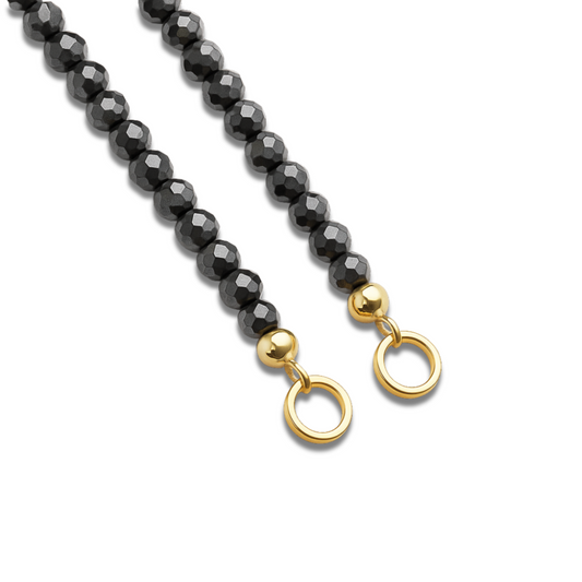 STB, BLOSSOM PEBBLES STRAND - BLACK SHINY MARBEL