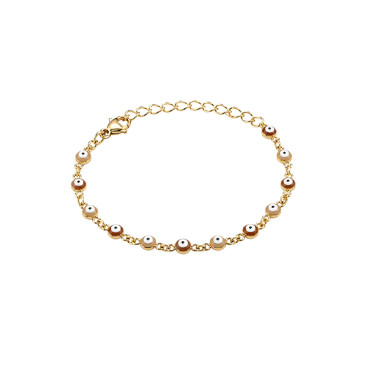 A STB,  BROWN EYE GOLD BRACELET